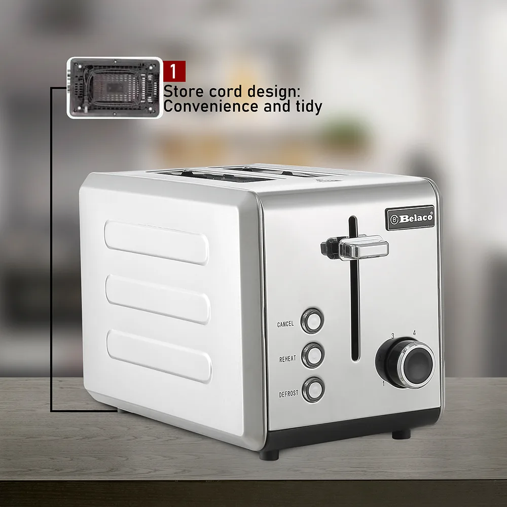 Belaco 2-Slice Toaster - Full Slices of Bread - Image 4