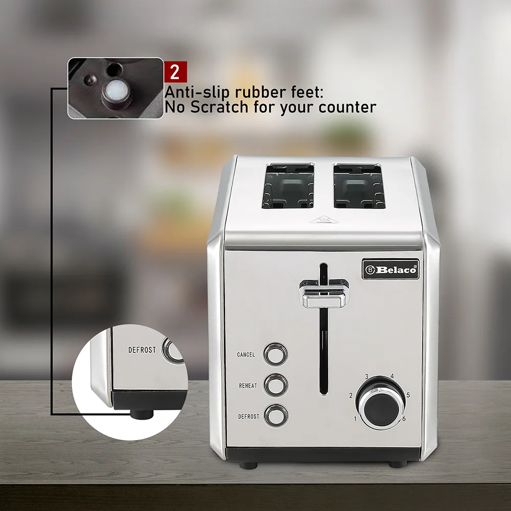 Belaco 2-Slice Toaster - Full Slices of Bread - Image 5