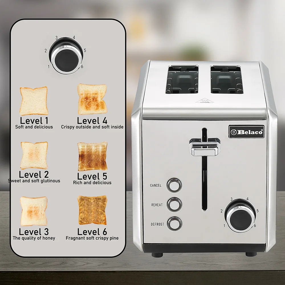 Belaco 2-Slice Toaster - Full Slices of Bread - Image 7