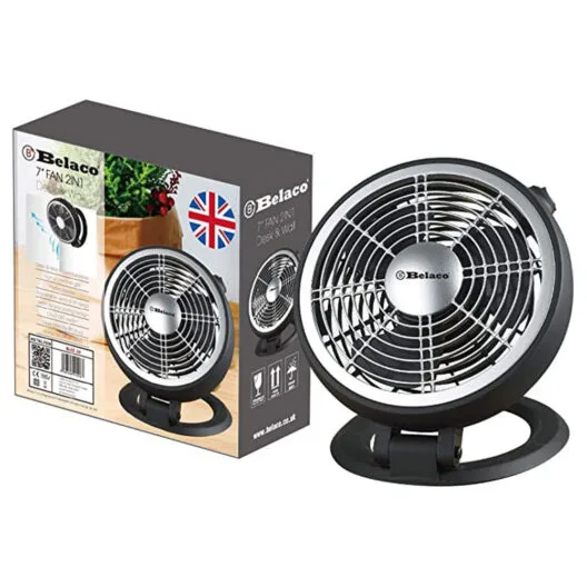 7 Inch Fan 2 in 1 Desk Fan or Wall Mounted