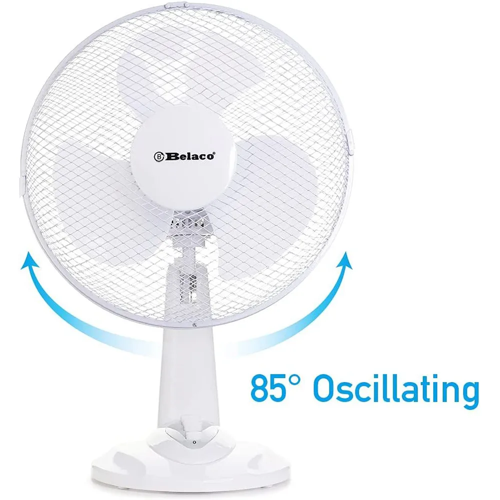 Belaco 12 Inch White Table Desk Fan - Image 3
