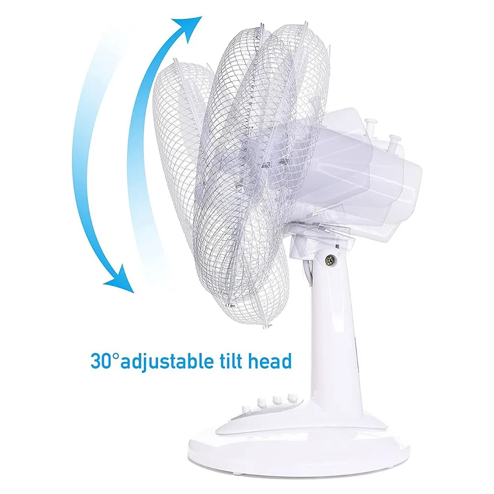 Belaco 12 Inch White Table Desk Fan - Image 5
