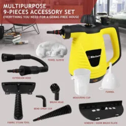 Alternative view of Belaco Multipurpose Steam Cleaner Hand Held with 9 Pieces Accessory kit 1050W