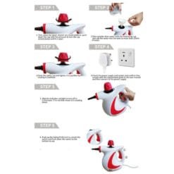 Alternative view of Multipurpose Steam Cleaner, Handheld with Steamer & Accessories Red portable