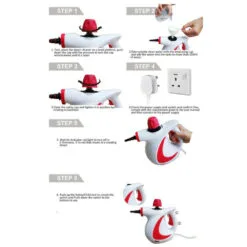 Alternative view of Multipurpose Steam Cleaner, Handheld with Steamer & Accessories Red portable