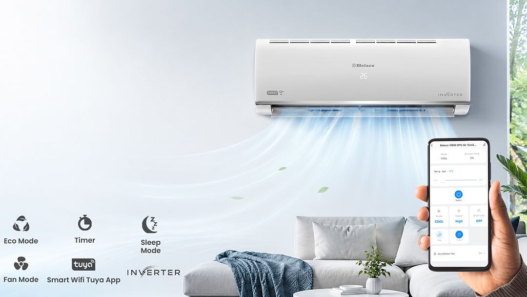 Belaco smart WiFi split air conditioner with inverter